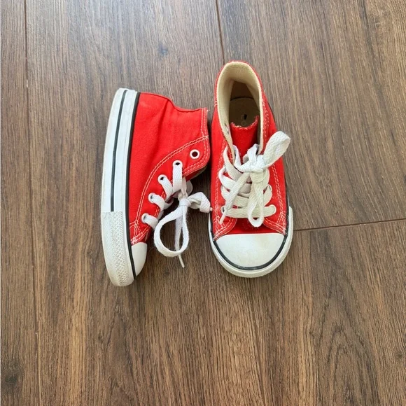 Converse Red High-Top Kids Sneakers - Picture 2 of 6